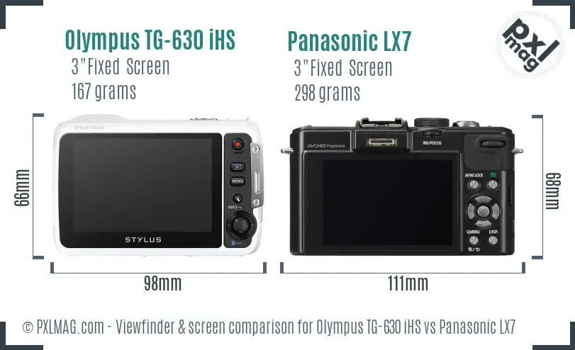 Olympus TG-630 iHS vs Panasonic LX7 Screen and Viewfinder comparison Olympus TG-630 iHS vs Panasonic LX7 Screen and Viewfinder comparison