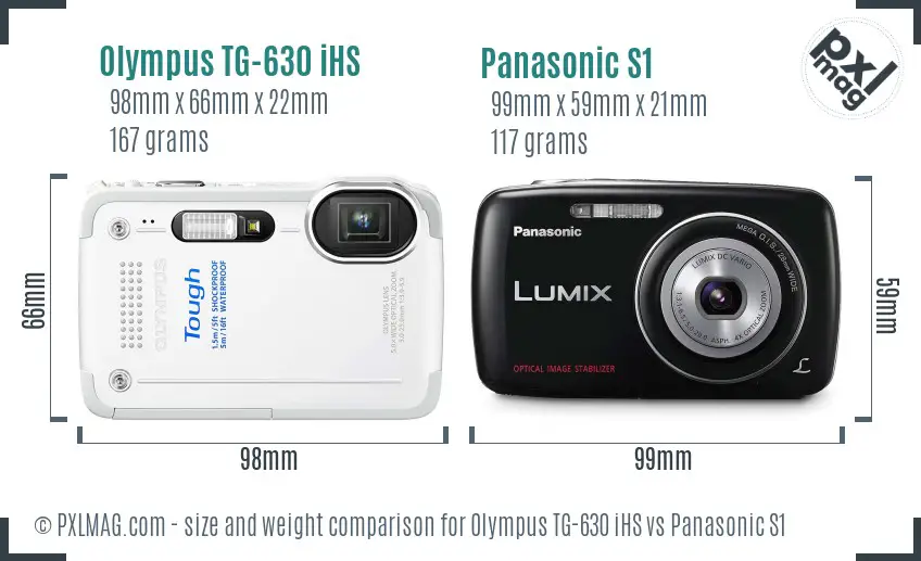 Olympus TG-630 iHS vs Panasonic S1 size comparison Olympus TG-630 iHS vs Panasonic S1 size comparison