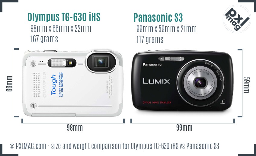 Olympus TG-630 iHS vs Panasonic S3 size comparison Olympus TG-630 iHS vs Panasonic S3 size comparison