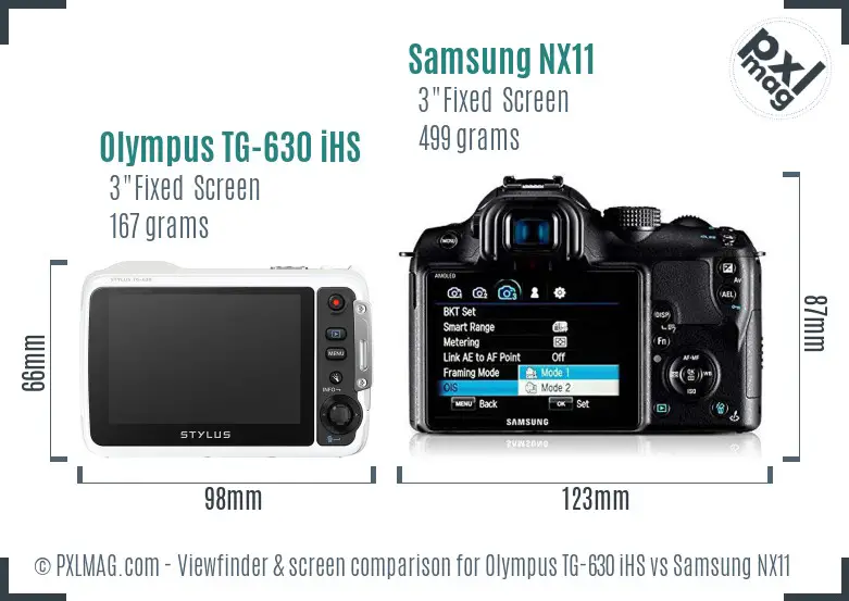Olympus TG-630 iHS vs Samsung NX11 Screen and Viewfinder comparison Olympus TG-630 iHS vs Samsung NX11 Screen and Viewfinder comparison