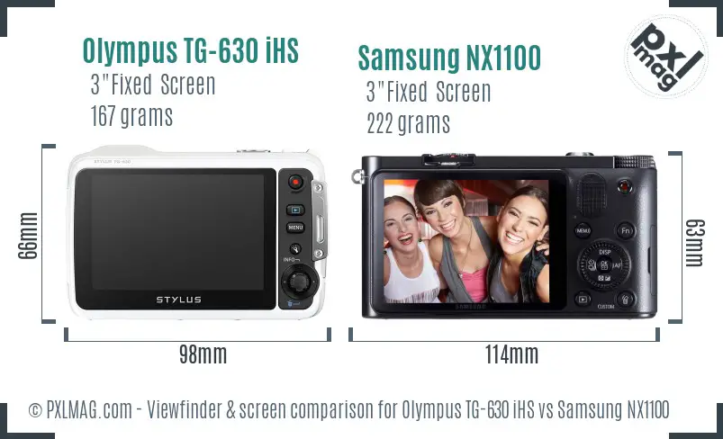 Olympus TG-630 iHS vs Samsung NX1100 Screen and Viewfinder comparison Olympus TG-630 iHS vs Samsung NX1100 Screen and Viewfinder comparison