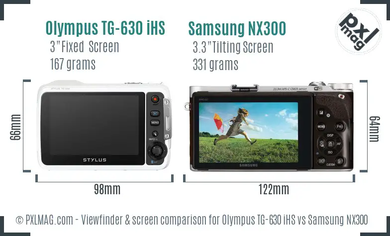 Olympus TG-630 iHS vs Samsung NX300 Screen and Viewfinder comparison Olympus TG-630 iHS vs Samsung NX300 Screen and Viewfinder comparison