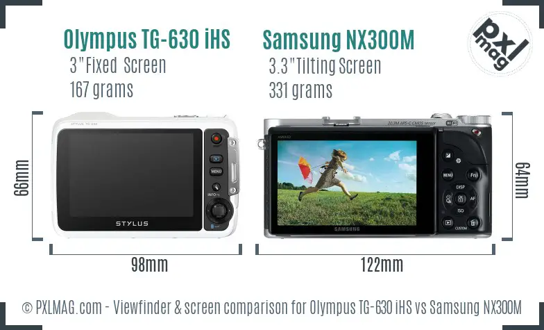 Olympus TG-630 iHS vs Samsung NX300M Screen and Viewfinder comparison Olympus TG-630 iHS vs Samsung NX300M Screen and Viewfinder comparison