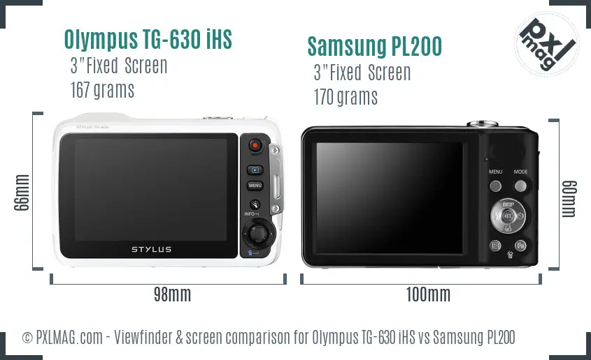 Olympus TG-630 iHS vs Samsung PL200 Screen and Viewfinder comparison Olympus TG-630 iHS vs Samsung PL200 Screen and Viewfinder comparison