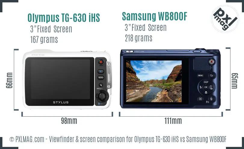 Olympus TG-630 iHS vs Samsung WB800F Screen and Viewfinder comparison Olympus TG-630 iHS vs Samsung WB800F Screen and Viewfinder comparison