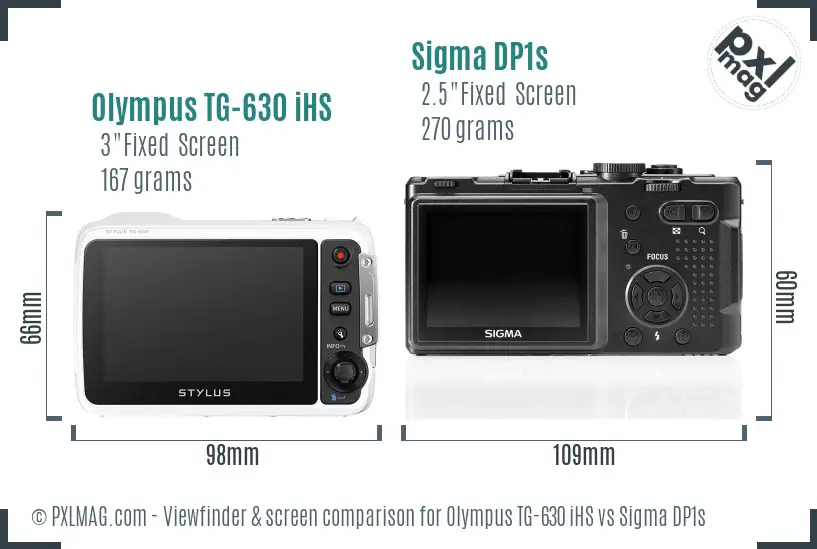 Olympus TG-630 iHS vs Sigma DP1s Screen and Viewfinder comparison Olympus TG-630 iHS vs Sigma DP1s Screen and Viewfinder comparison
