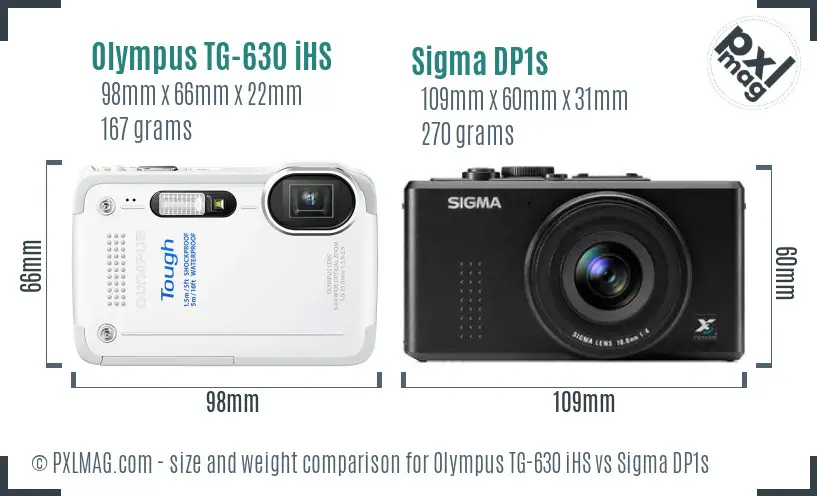 Olympus TG-630 iHS vs Sigma DP1s size comparison Olympus TG-630 iHS vs Sigma DP1s size comparison
