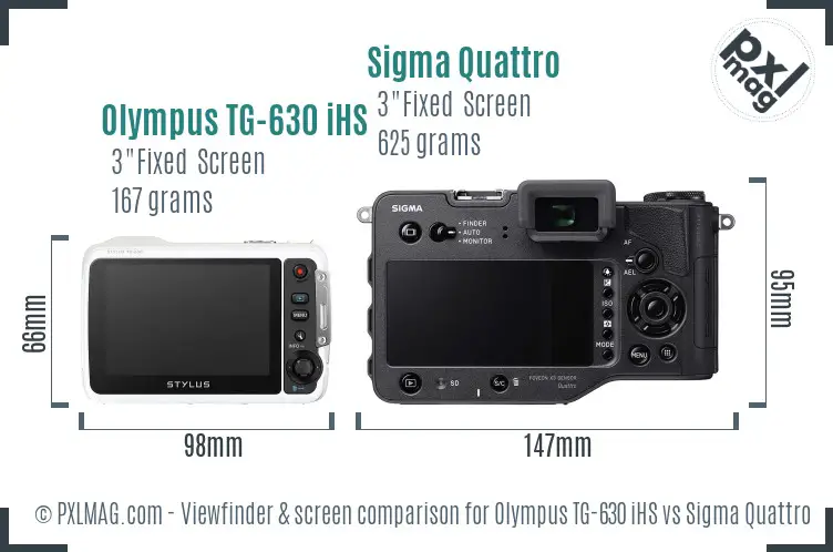 Olympus TG-630 iHS vs Sigma Quattro Screen and Viewfinder comparison Olympus TG-630 iHS vs Sigma Quattro Screen and Viewfinder comparison