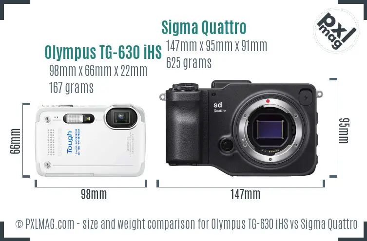 Olympus TG-630 iHS vs Sigma Quattro size comparison Olympus TG-630 iHS vs Sigma Quattro size comparison