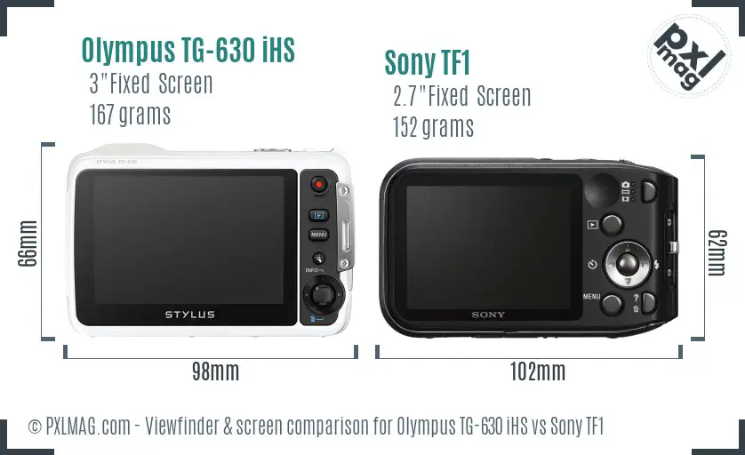 Olympus TG-630 iHS vs Sony TF1 Screen and Viewfinder comparison