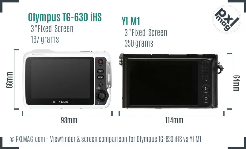 Olympus TG-630 iHS vs YI M1 Screen and Viewfinder comparison