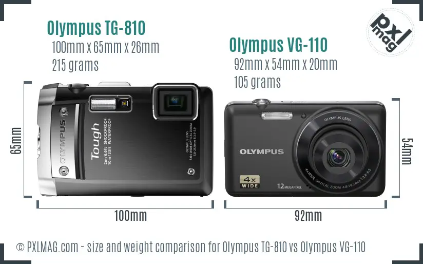 Olympus TG-810 vs Olympus VG-110 size comparison