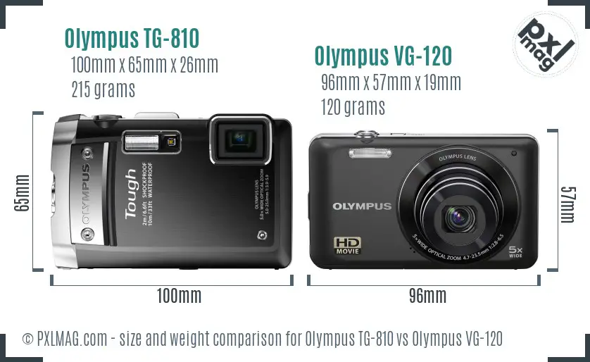 Olympus TG-810 vs Olympus VG-120 size comparison