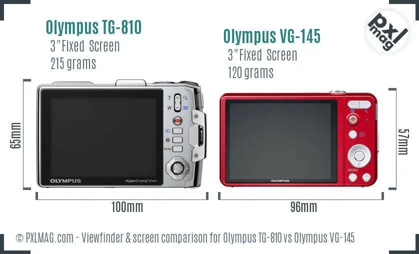 Olympus TG-810 vs Olympus VG-145 Screen and Viewfinder comparison