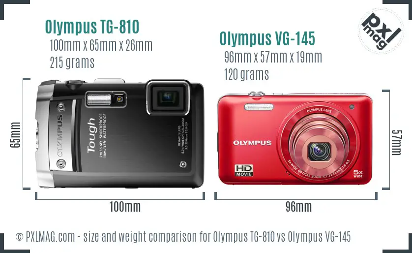 Olympus TG-810 vs Olympus VG-145 size comparison
