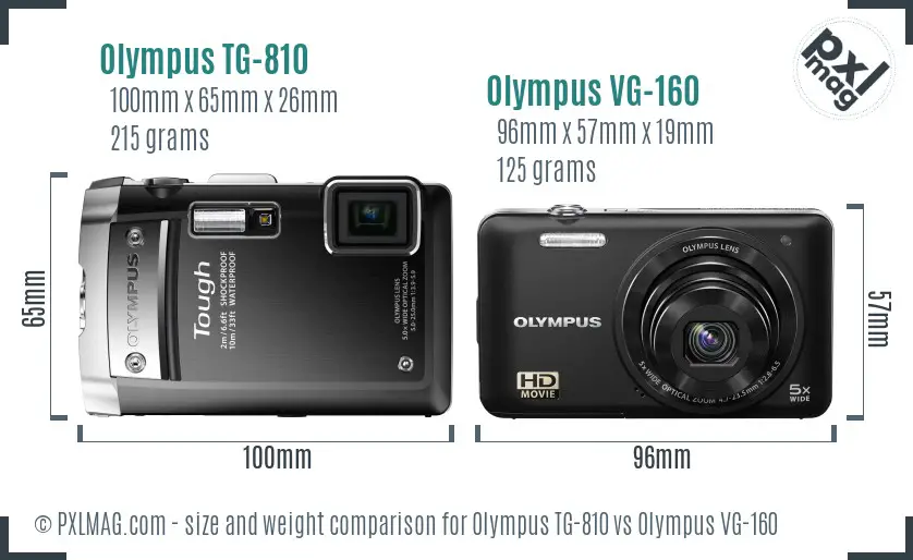 Olympus TG-810 vs Olympus VG-160 size comparison