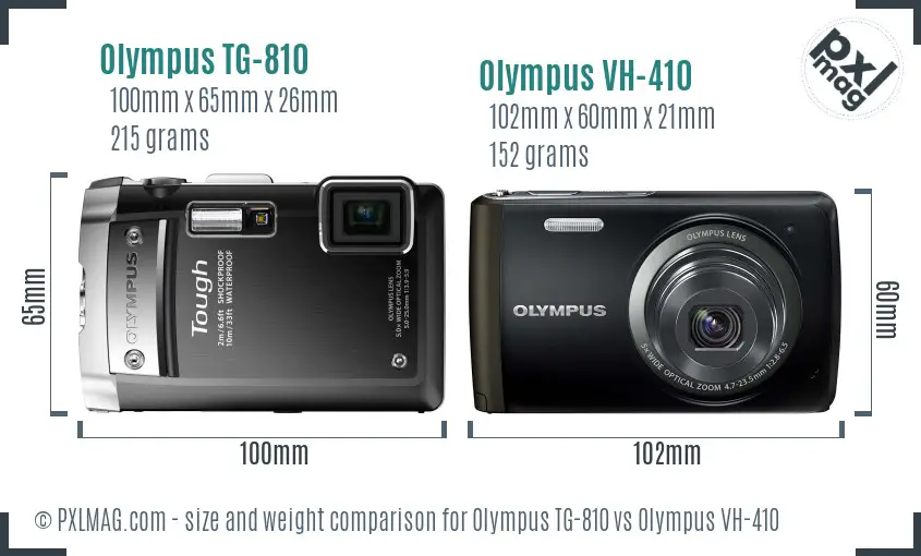 Olympus TG-810 vs Olympus VH-410 size comparison