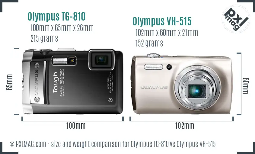 Olympus TG-810 vs Olympus VH-515 size comparison