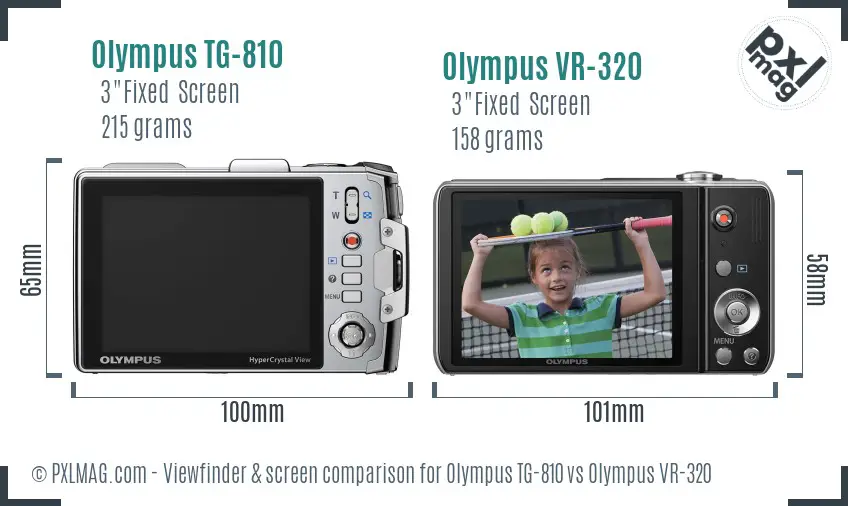 Olympus TG-810 vs Olympus VR-320 Screen and Viewfinder comparison