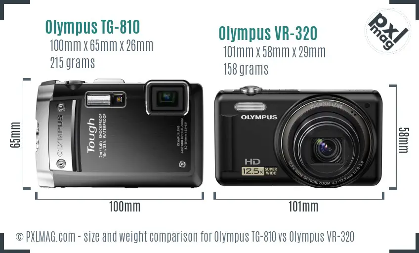 Olympus TG-810 vs Olympus VR-320 size comparison