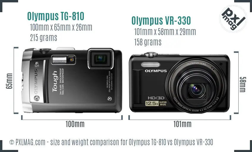 Olympus TG-810 vs Olympus VR-330 size comparison