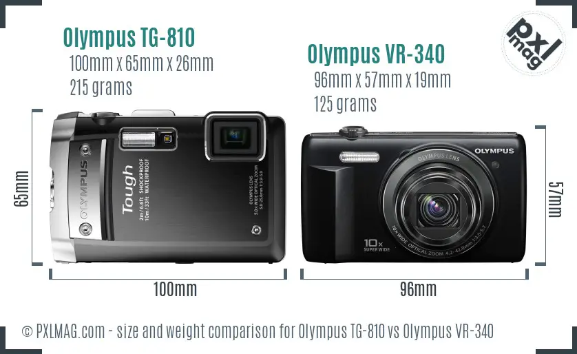 Olympus TG-810 vs Olympus VR-340 size comparison
