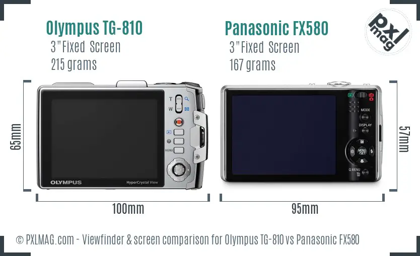 Olympus TG-810 vs Panasonic FX580 Screen and Viewfinder comparison Olympus TG-810 vs Panasonic FX580 Screen and Viewfinder comparison