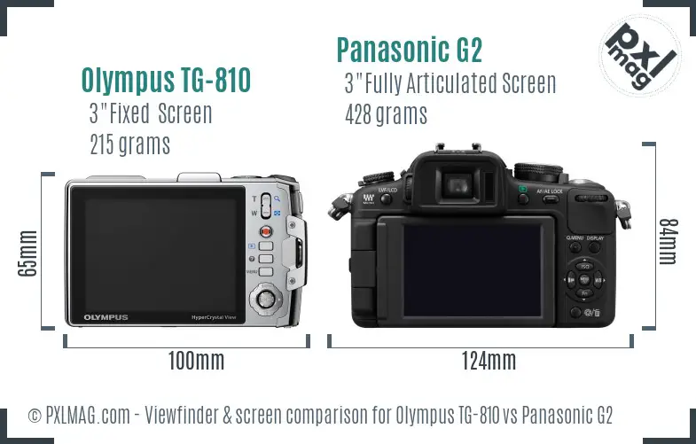 Olympus TG-810 vs Panasonic G2 Screen and Viewfinder comparison Olympus TG-810 vs Panasonic G2 Screen and Viewfinder comparison