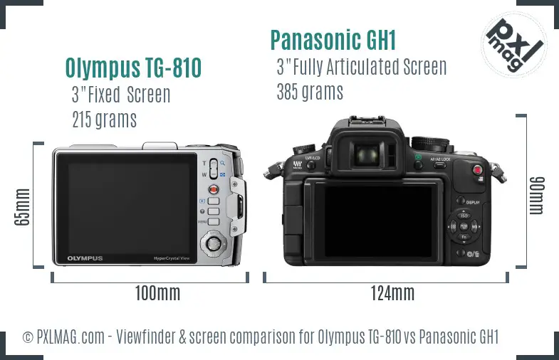 Olympus TG-810 vs Panasonic GH1 Screen and Viewfinder comparison Olympus TG-810 vs Panasonic GH1 Screen and Viewfinder comparison