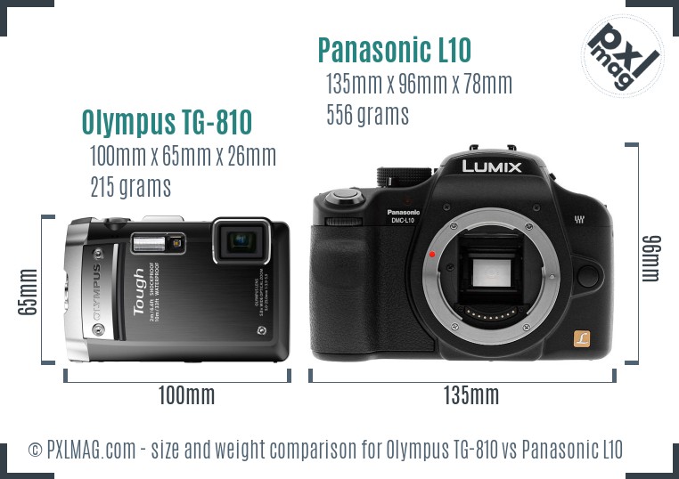 Olympus TG-810 vs Panasonic L10 size comparison Olympus TG-810 vs Panasonic L10 size comparison
