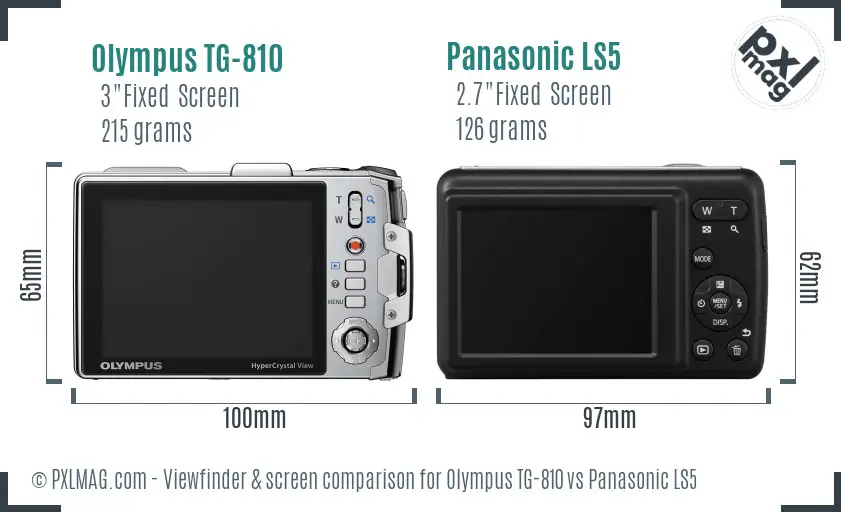Olympus TG-810 vs Panasonic LS5 Screen and Viewfinder comparison Olympus TG-810 vs Panasonic LS5 Screen and Viewfinder comparison
