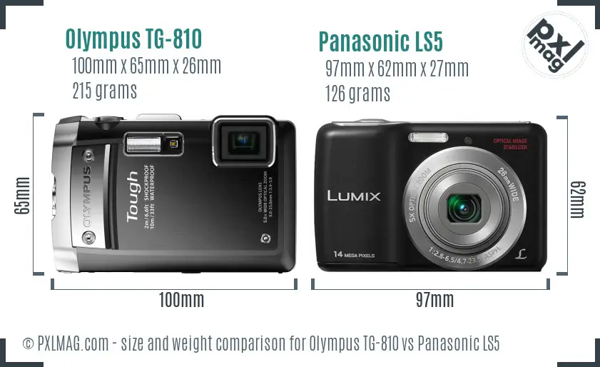 Olympus TG-810 vs Panasonic LS5 size comparison Olympus TG-810 vs Panasonic LS5 size comparison
