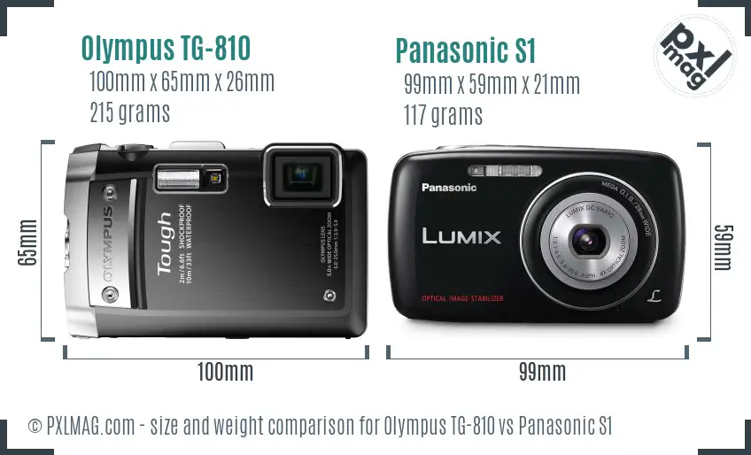 Olympus TG-810 vs Panasonic S1 size comparison