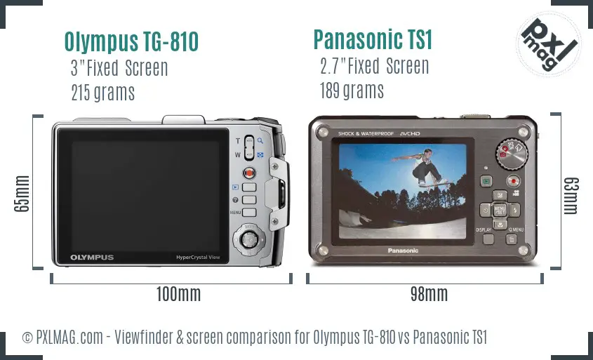 Olympus TG-810 vs Panasonic TS1 Screen and Viewfinder comparison