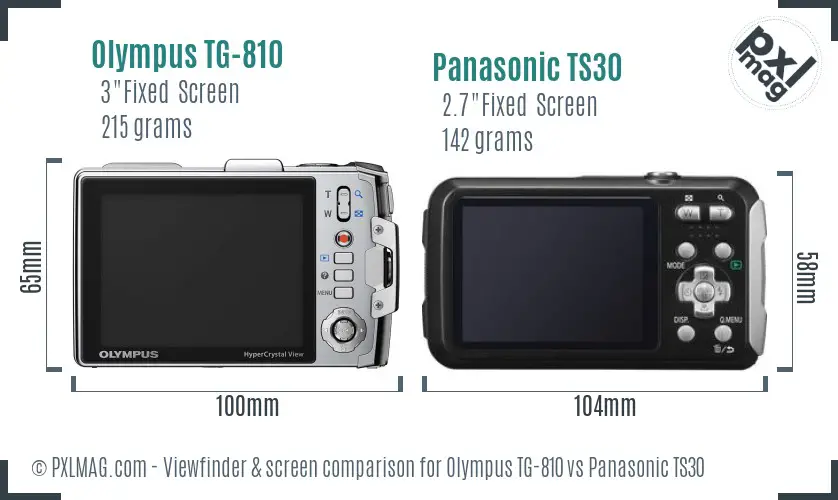 Olympus TG-810 vs Panasonic TS30 Screen and Viewfinder comparison Olympus TG-810 vs Panasonic TS30 Screen and Viewfinder comparison
