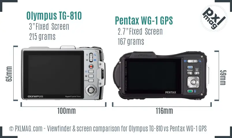 Olympus TG-810 vs Pentax WG-1 GPS Screen and Viewfinder comparison Olympus TG-810 vs Pentax WG-1 GPS Screen and Viewfinder comparison