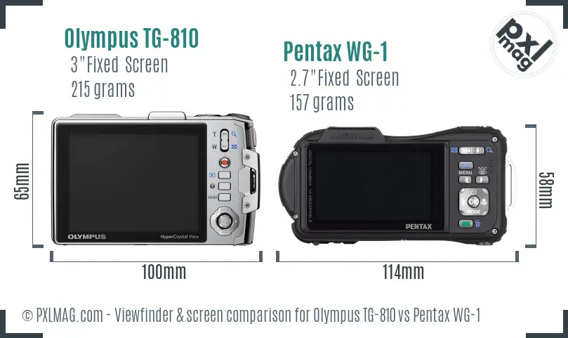 Olympus TG-810 vs Pentax WG-1 Screen and Viewfinder comparison