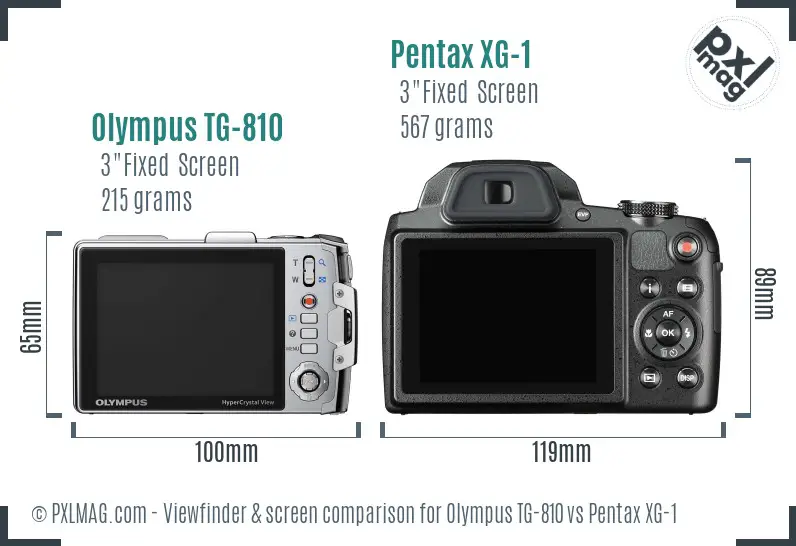 Olympus TG-810 vs Pentax XG-1 Screen and Viewfinder comparison Olympus TG-810 vs Pentax XG-1 Screen and Viewfinder comparison
