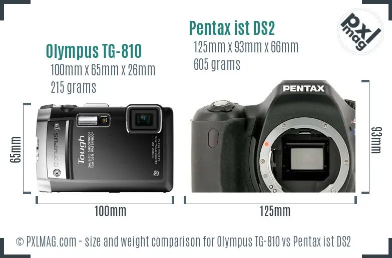 Olympus TG-810 vs Pentax ist DS2 size comparison