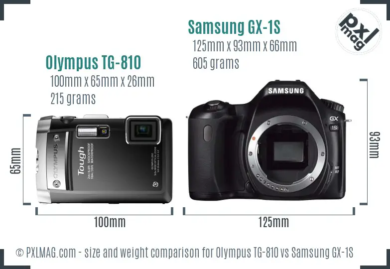 Olympus TG-810 vs Samsung GX-1S size comparison