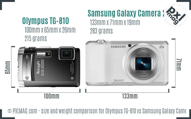 Olympus TG-810 vs Samsung Galaxy Camera 2 size comparison Olympus TG-810 vs Samsung Galaxy Camera 2 size comparison