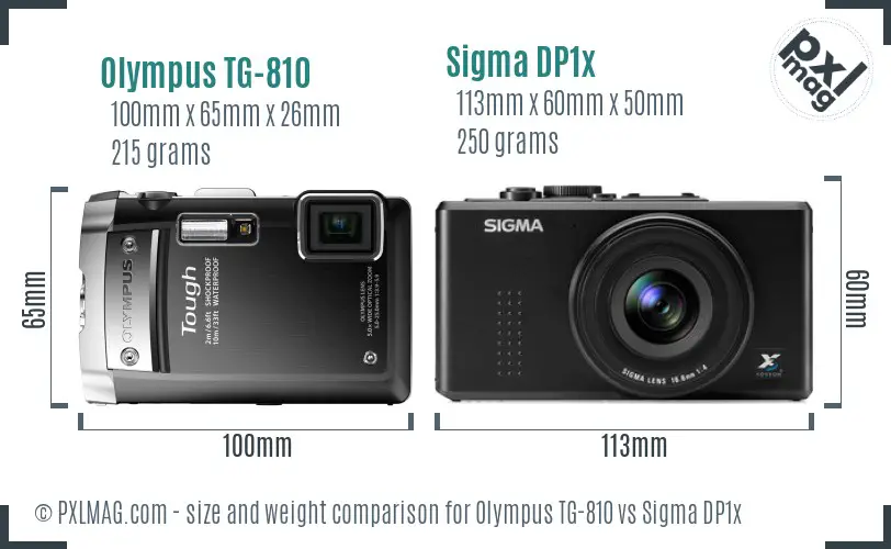 Olympus TG-810 vs Sigma DP1x size comparison