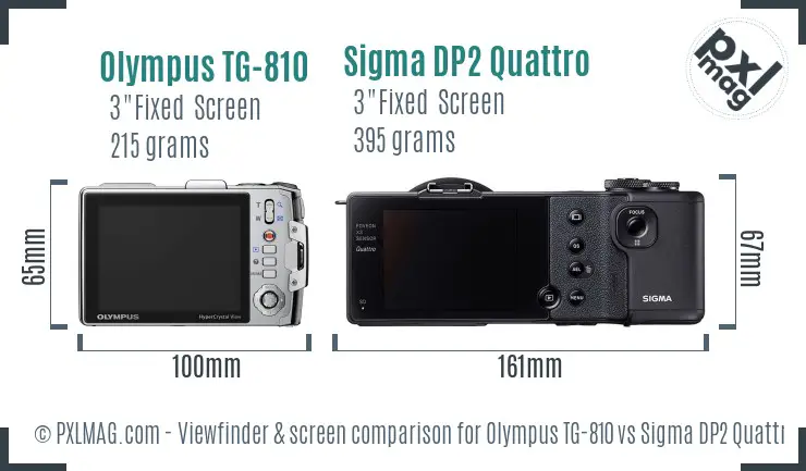 Olympus TG-810 vs Sigma DP2 Quattro Screen and Viewfinder comparison