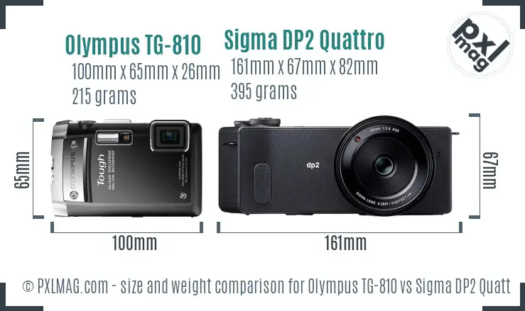 Olympus TG-810 vs Sigma DP2 Quattro size comparison