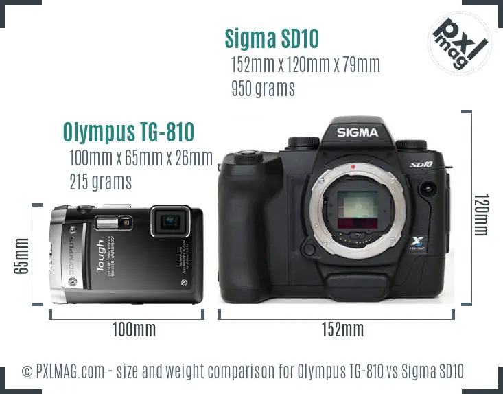 Olympus TG-810 vs Sigma SD10 size comparison