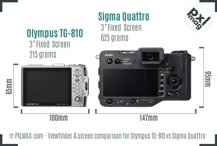 Olympus TG-810 vs Sigma Quattro Screen and Viewfinder comparison