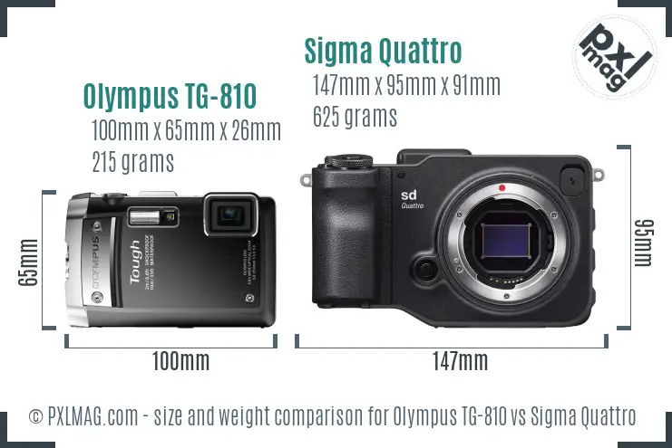 Olympus TG-810 vs Sigma Quattro size comparison
