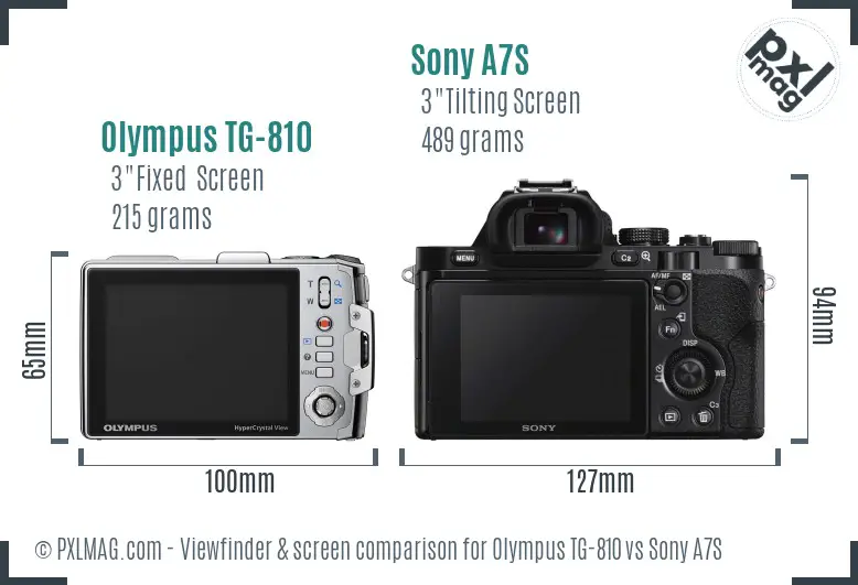 Olympus TG-810 vs Sony A7S Screen and Viewfinder comparison Olympus TG-810 vs Sony A7S Screen and Viewfinder comparison