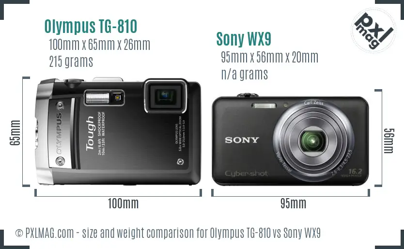 Olympus TG-810 vs Sony WX9 size comparison