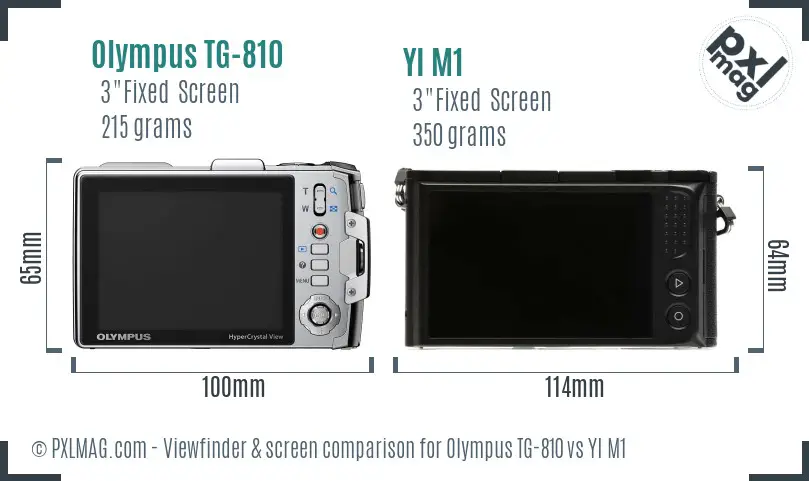 Olympus TG-810 vs YI M1 Screen and Viewfinder comparison